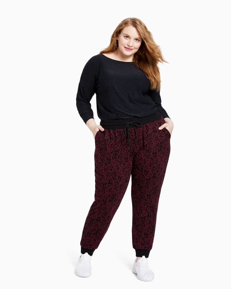 Plus size model with hourglass body shape wearing Beekman French Terry Jogger by Marc NY | Dia&Co | dia_product_style_image_id:111915